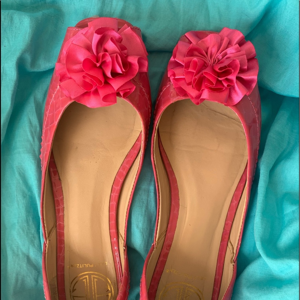 Lilly Pulitzer peep toe flats